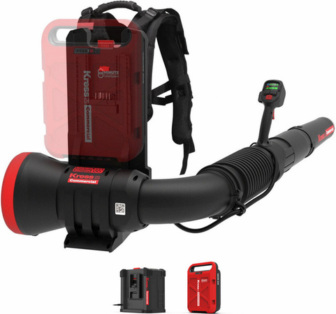 AkkuRucksackLaubbläser KC500 60 V Gartenbläser Komplettset mit 1 Akku und Doppelladegerät