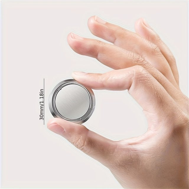 Magnetischer Handy-Halter mit Fingerring aus Metall in Silber für iPhone 15, 14, 13 Pro und Xiaomi-Smartphones - Bild 1