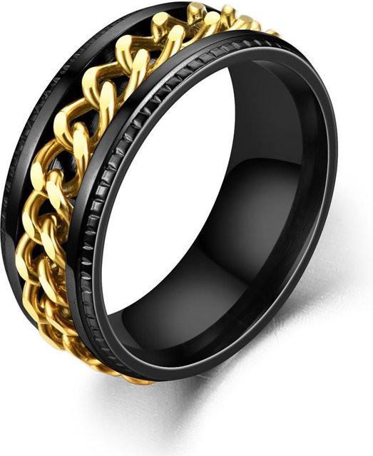 Spinner Ring Edelstahl, 8mm, Schwarz, Unisex - Bild 1
