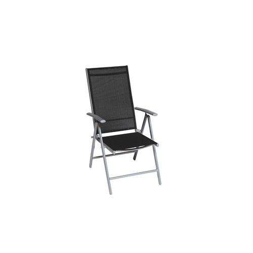 Merxx Gartenmöbel-Set Amalfi 7-teilig in Schwarz mit ausziehbarem Tisch aus Aluminium und Glas - Bild 3