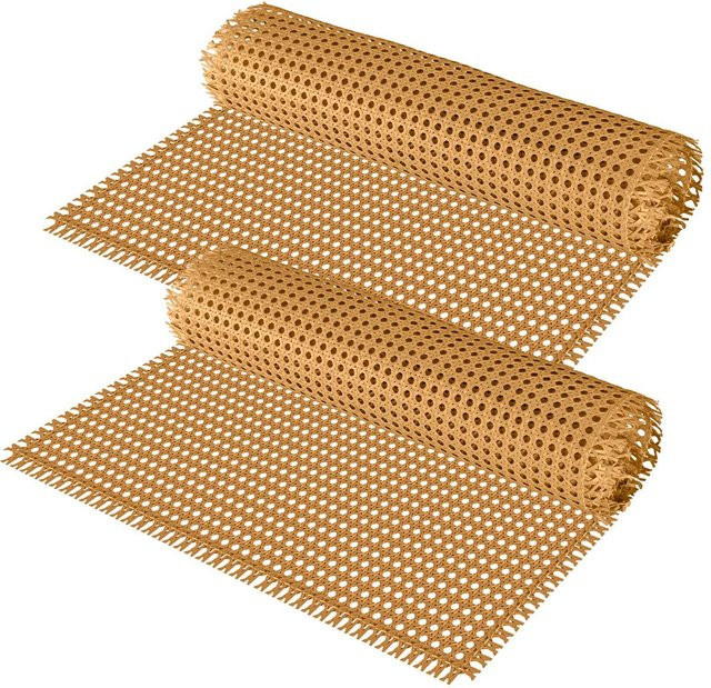 Huapate Kunststoff-Rattan-Gurtband in Kaffeebraun, gewebtes offenes Netz für Möbel und Dekoration, B/H: 45 x 100 cm - Bild 1