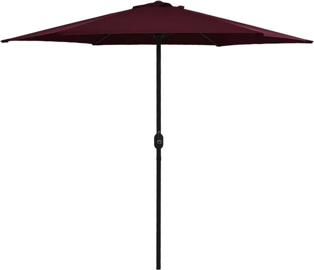 furnicato Sonnenschirm mit Aluminium-Mast und Polyesterbespannung in Bordeauxrot, B: 270 cm, T: 246 cm - Bild 1