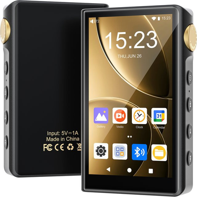 ZAQE HiFi MP3-Player mit Android 12, Bluetooth und WiFi, Hi-Res Audio DSD Musik-Player in Schwarz - Bild 1