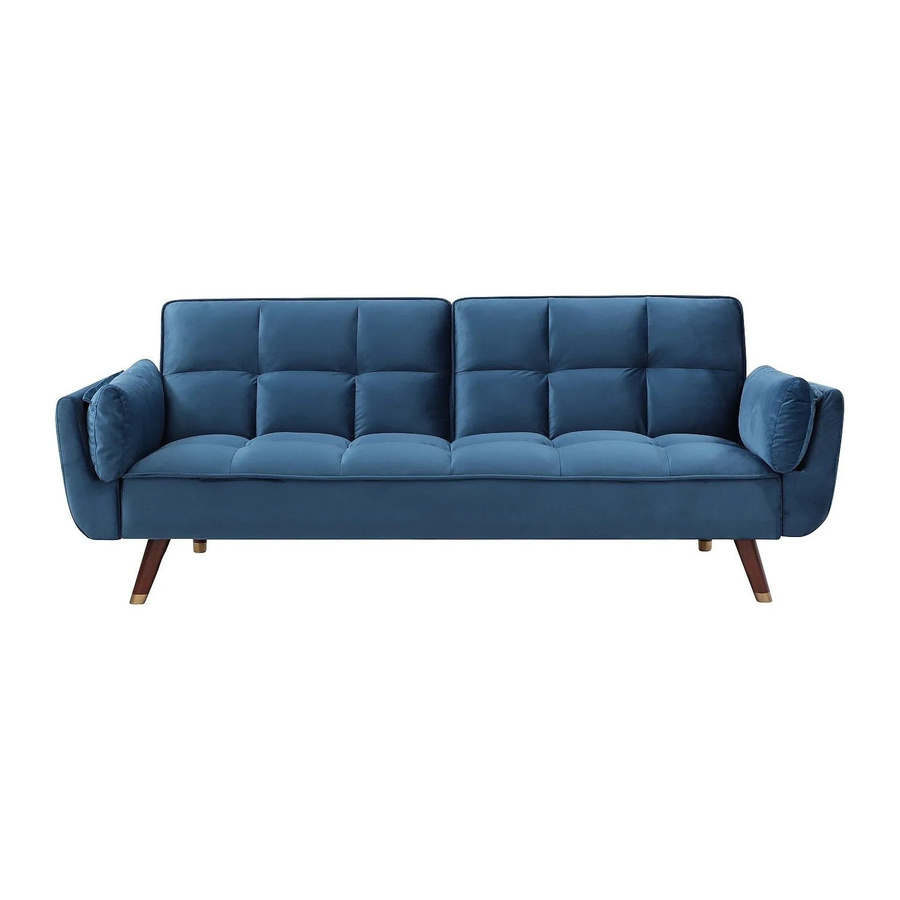 Vente-unique Schlafsofa Gulcan in Blau mit Samtbezug und Armlehnen, Breite: 211 cm - Bild 2