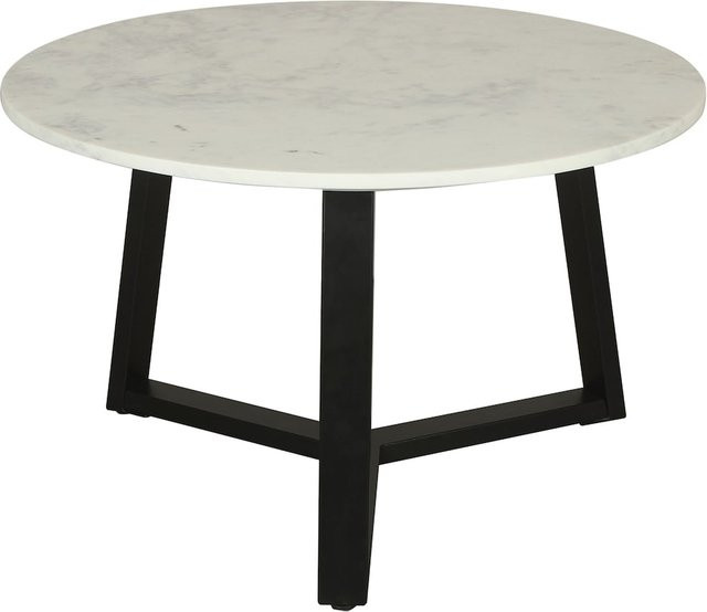 byLIVING Couchtisch CROSS modern in Schwarz und Weiß mit Marmor-Optik, B: 75 cm, H: 46 cm - Bild 1