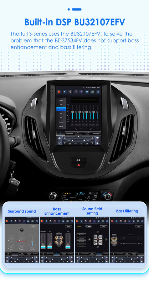 Hizpo Android Multimedia Radio für Ford Transit Tourneo Courier B-Max 2012-2021 mit 9,7 Zoll Display, GPS, Android Auto und CarPlay in Schwarz - Bild 5