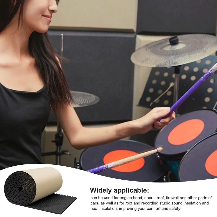 Ei Electronics Selbstklebende Akustikschaum-Schalldämmplatten in Eiform, Schwarz - Bild 2