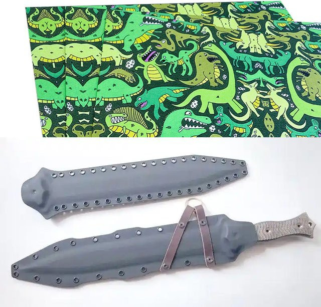KYDEX Thermoplastisches Blatt in Cartoon-Dinosaurier-Stil für DIY-Herstellung von Holstern und Messerscheiden, Mehrfarbig - Bild 1