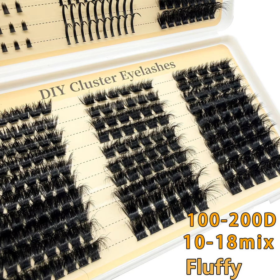 AMSDCN Wimpern-Bundle, 60D-200D, Spikes Lash, natürlich weich - Bild 3