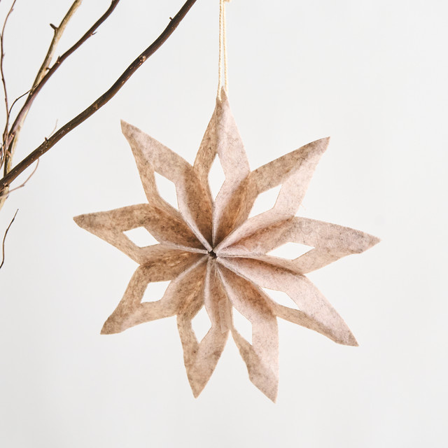 BLUME2000 Papier Dekohänger Stern in Taupe für Weihnachten und Winter - Bild 1