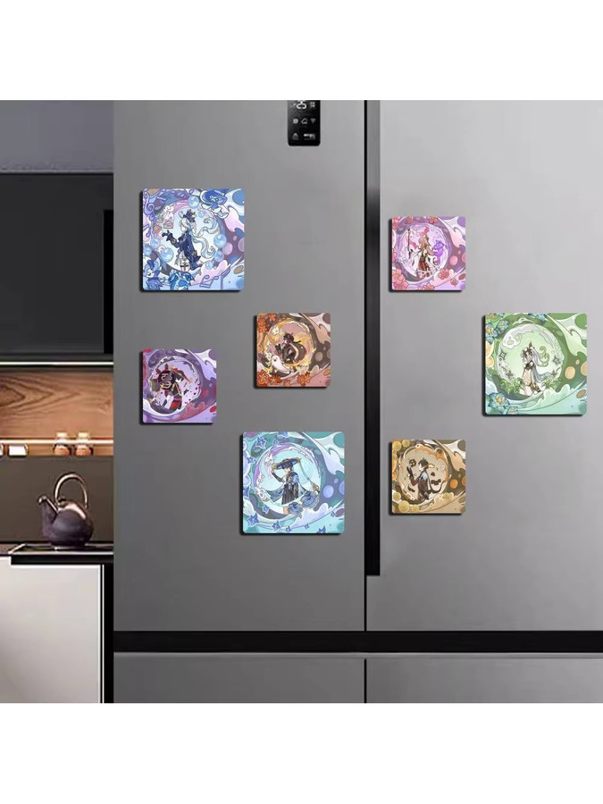 Genshin Impact Magnetischer Kühlschrankaufkleber in Multicolor als quadratisches Souvenir - Bild 4