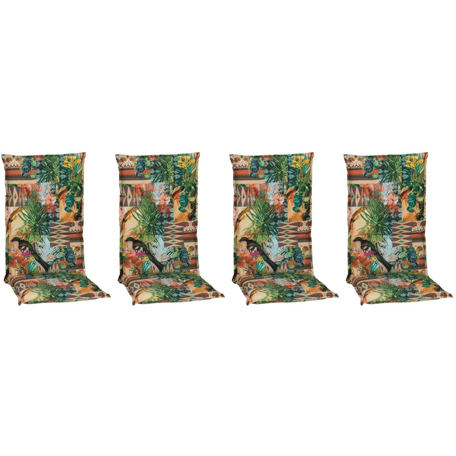 Beo Sitzauflage Hochlehner Texas 4er Set mit Dschungel Design, bunt, B/H: 98 x 46 cm - Bild 3