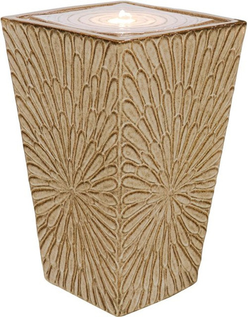 Granimex Keramik-Brunnen Embudo mit Pumpe und LED-Beleuchtung in Cream Stone Beige mit Wolkenmuster