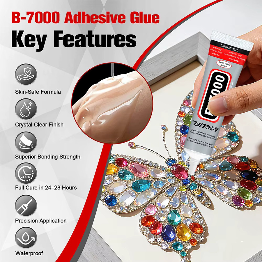 Loolifl B-7000 Transparenter Universalkleber für Handybildschirme, Glas und Kunststoff mit Präzisionsapplikator - Bild 2