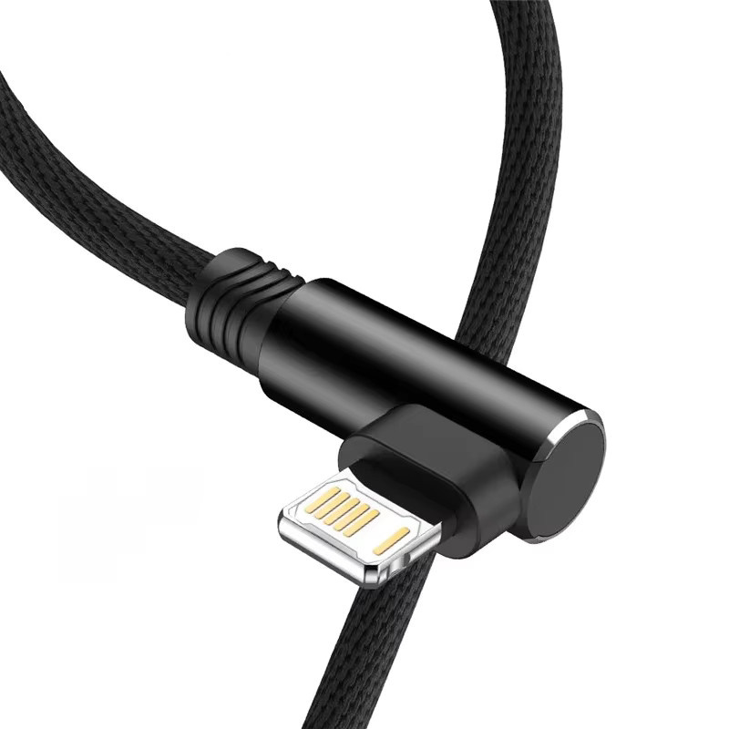 90-Grad USB-C auf Lightning Schnellladekabel für iPhone in Schwarz, 2m oder 3m Länge - Bild 7