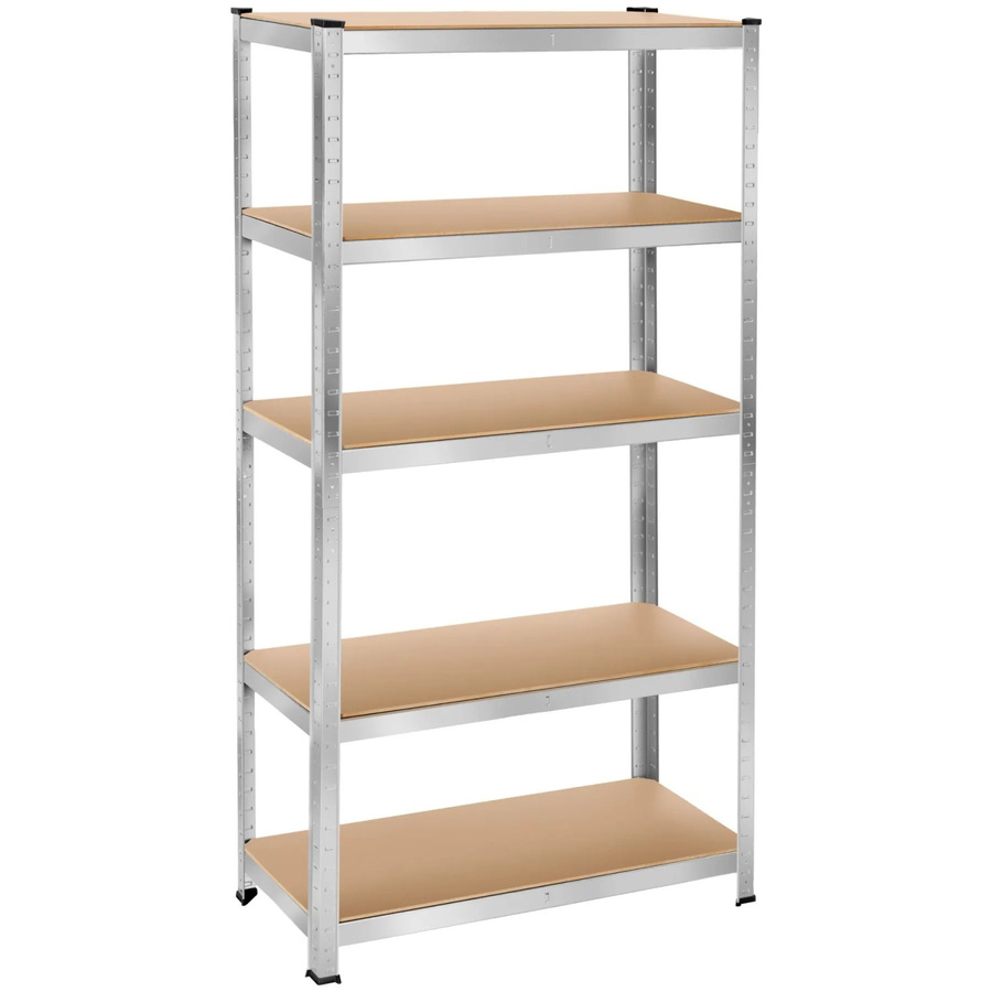 tectake Schwerlastregal mit verzinktem Stahlgestell und MDF-Böden, Silber, H x B x T: 180 x 90 x 40 cm - Bild 2