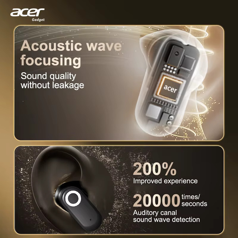 Acer Ohr627 Kabellose In-Ear Bluetooth-Kopfhörer mit HiFi-Klangqualität und Anrufgeräuschunterdrückung, Typ-C-Ladefunktion, Schwarz oder Weiß - Bild 3