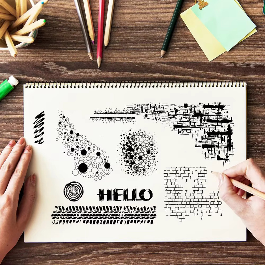 Transparente Silikonstempel mit Hintergrundwandmuster und kreisförmigen Eckstempeln für Weihnachtskarten, Geburtstage und Erntedankfest - Bild 2