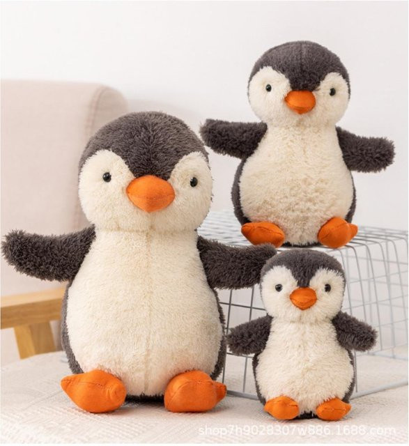 Joyful toys Langhaariger Pinguin Plüschtier, weiß, 30cm - Bild 1