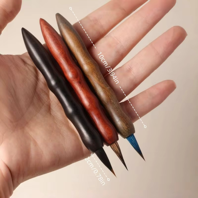 Tragbarer Kalligrafie-Pinsel aus Tierhaar für Reisen und Aquarellmalerei, Mehrfarbig - Bild 3