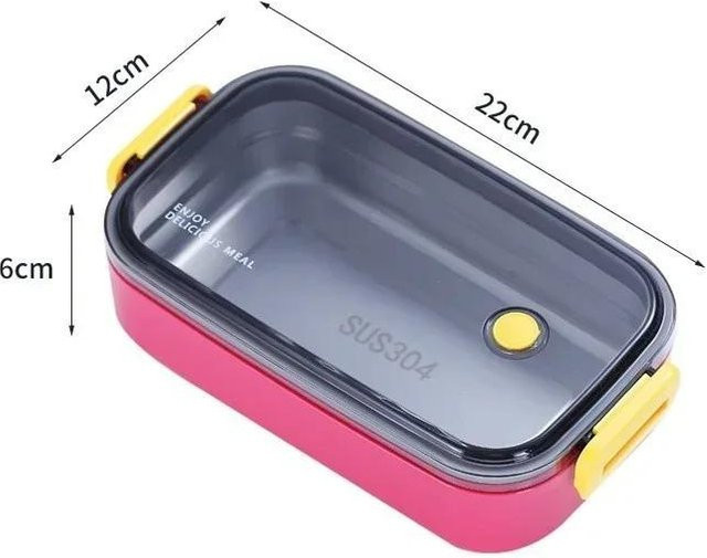 Yiran Furniture Lunchbox aus 304 Edelstahl in Pink, mikrowellengeeignet und tragbar mit 1 oder 2 Schichten für Erwachsene und Kinder - Bild 1