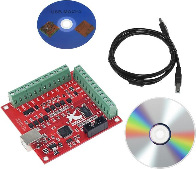 Singasong Breakout Board USB Mach3 4-Achsen-Controller-Karte für Schrittmotor und Servomotor mit 100kHz Unterstützung, Farbe: Rot - Bild 1