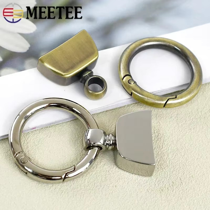 Meetee Metallfeder-Schnalle aus Stahl als drehbarer Karabinerhaken für Schlüsselanhänger und Handtaschen in Gold - Bild 3
