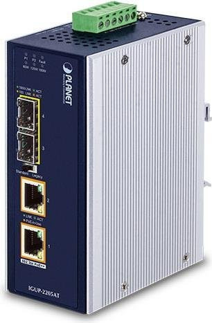 PLANET IGUP-2205AT Medienkonverter GigE RJ-45 und SFP mini-GBIC in Schwarz - Bild 1