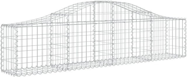 vidaXL Gabionen mit Hochbogen Set aus verzinktem Eisen in Silber, 12 Stück, H x B x T: 200 x 30 x 40/60 cm - Bild 1