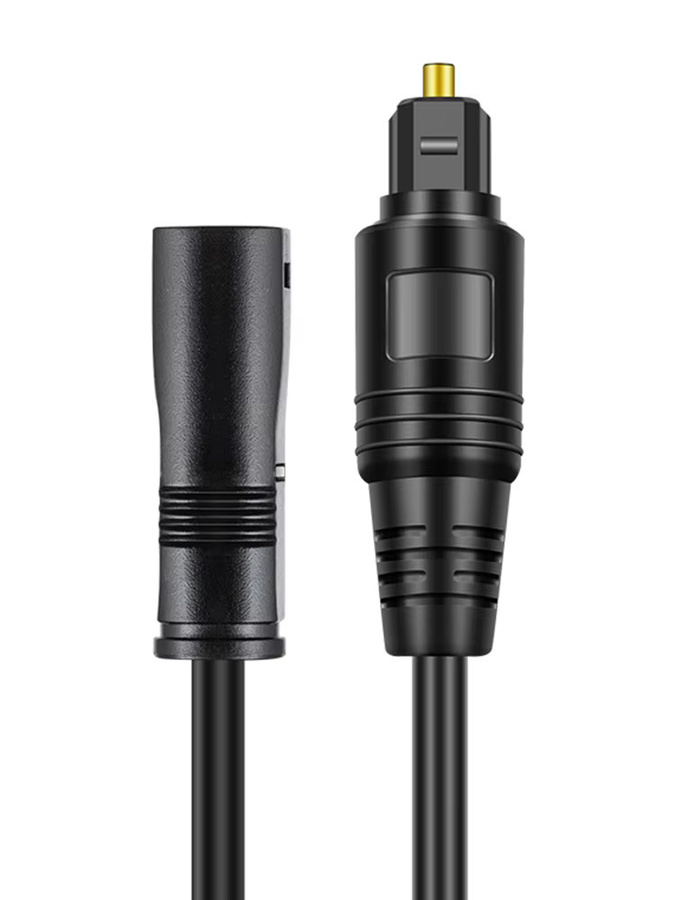 Byscoon Toslink Optisches Digitales Audio-Verlängerungskabel SPDIF Stecker auf Buchse in Schwarz - Bild 5