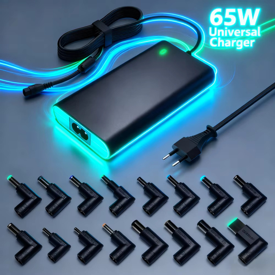 HUASUNWAY Universelles Laptop-Ladegerät mit 65 W und Netzkabel in Schwarz für HP Dell Lenovo Asus IBM Acer Toshiba Samsung Sony MSI Notebooks - Bild 3