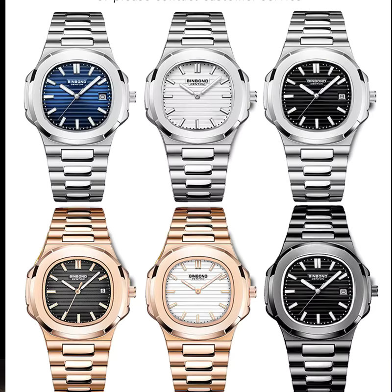 BINBOND Armbanduhr Quarz, Edelstahl, Blau, Herren - Bild 4