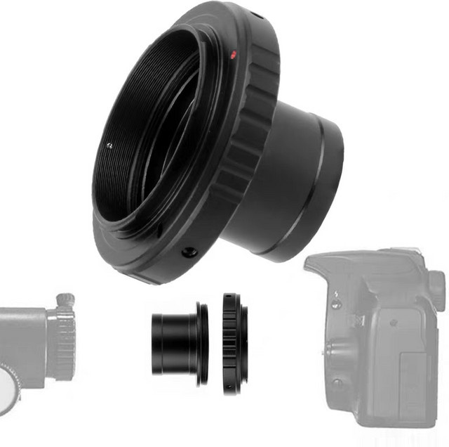 Datyson Teleskop-Kamera-Aufnahmeadapter mit T2-Ring und 31,7 mm Vollmetall-T-Typ-Objektivadapterring in Schwarz, geeignet für DSLR-Kameras von Nikon, Sony, Canon EOS, Olympus OM, Minolta und Pentax PK - Bild 1