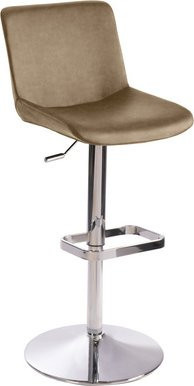 Mayer Sitzmöbel Barhocker 1235G in Beige aus Kunstleder mit Metallgestell, Breite: 44 cm, höhenverstellbar - Bild 1