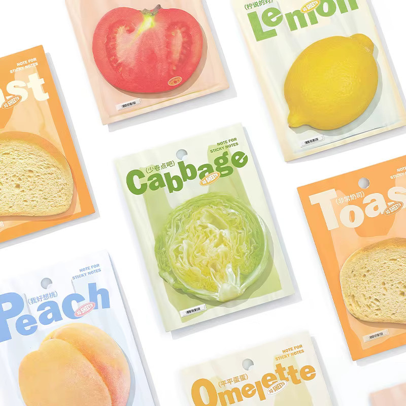 Kawaii Briefpapier Notizblock mit lustigem simuliertem Essen Design für Büro und Schule - Bild 1