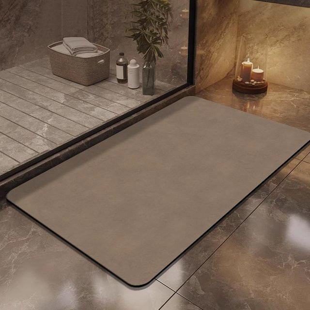 Yiran Health & Beauty Kieselgur Wasserabsorptionsmatte, rutschfeste und schnelltrocknende Fußmatte für Badezimmer und Küche, Grau, B/T: 120 x 80 cm - Bild 1