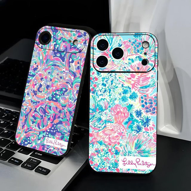 Lilly P-Pulitze Handyhülle für iPhone 12-17 Air Plus Pro Max in Bunt mit satiniertem und glänzendem Design - Bild 1