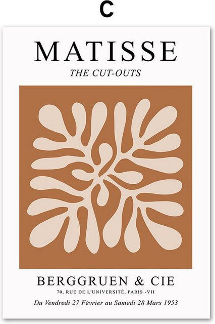 TPFLiving Poster Leinwand Henri Matisse Bergruen & CIE Modell C Abstrakt Braun B: 25 cm, H: 20 cm - Bild 1