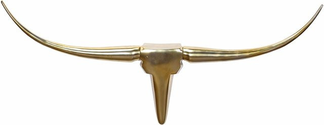 Wanddeko Geweih Bull aus Aluminium von KADIMA DESIGN in Gold, B/T/H: 100 x 40 x 6 cm - Bild 1