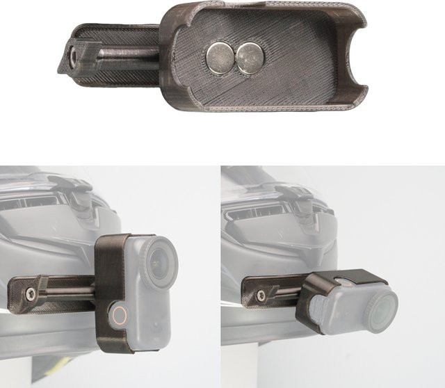 DJI OSMO NANO Adapter für Motorradhelm-Kinnhalterung mit magnetischer Halterung in Schwarz, kompatibel mit horizontaler und vertikaler Aufnahme - Bild 1