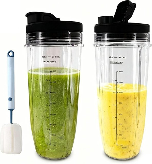 WHYY Ersatz-Mixbecher mit 32 Unzen Fassungsvermögen und Twist-On-Design für Ninja Mixer Modelle BL480 BL450 480D BN800 751 800 in Transparent - Bild 1