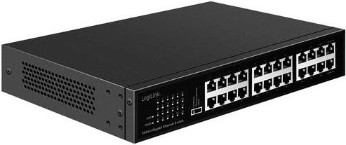 LogiLink NS1324 19 Zoll Netzwerk-Switch mit 24 Ports und 48 Gbit/s in Schwarz - Bild 1