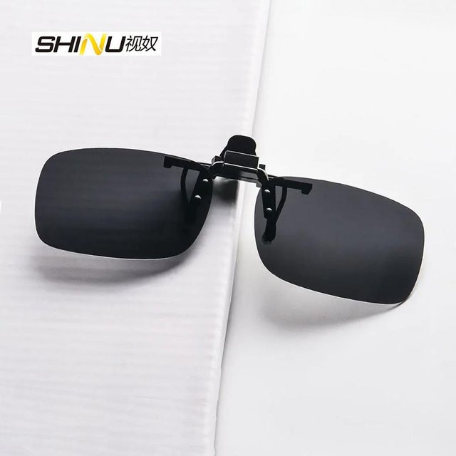 SHINU Aufsteck-Sonnenbrille, randlos, rectangular, stainless steel, Herren, grau - Bild 1