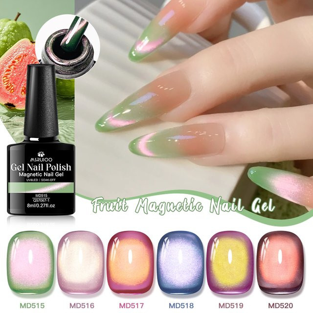 MSRUIOO Fruit Cat Magnetischer Gel-Nagellack, Schimmernd - Bild 1