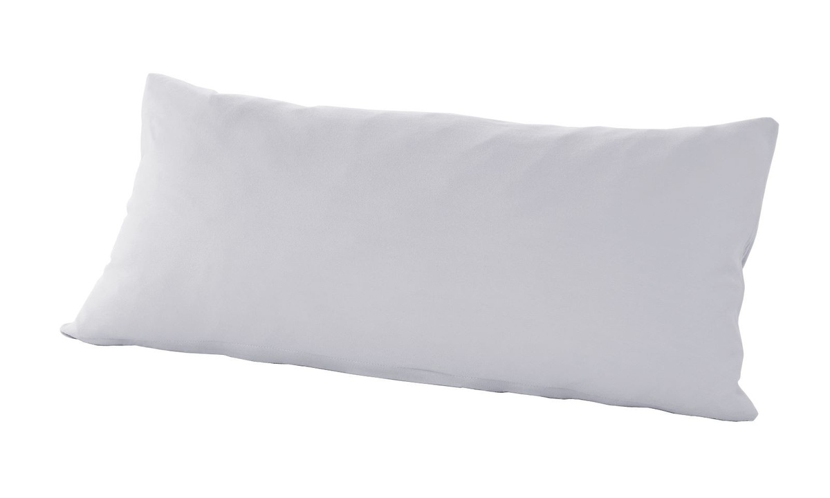 Prinz Mako-Feinjersey Uni Kissenbezug mit Reißverschluss aus gekämmter Baumwolle, B/H: 40 x 80 cm, Grau/Weiß - Bild 1