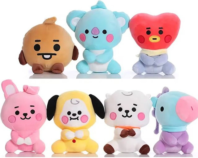 Bandai Bangtan Boy Plüsch-Schlüsselanhänger, Plüschtiere, Bunt / Mehrfarbig - Bild 1