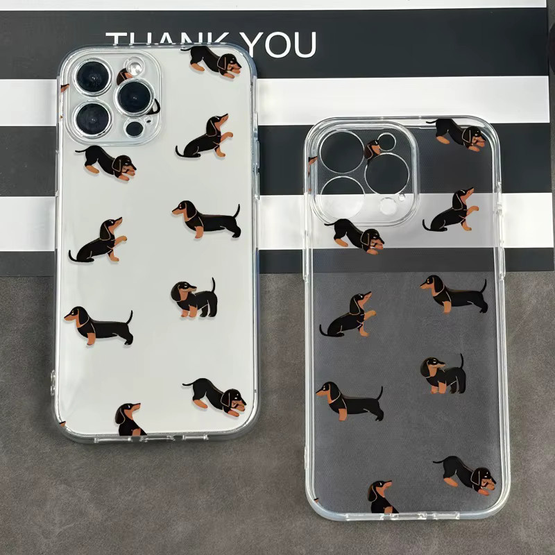 Transparente TPU-Handyhülle mit Dackel-Design für iPhone 11 bis iPhone 17 Pro Max Modelle - Bild 3