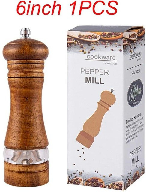 Manuelle Gewürzmühle aus Massivholz von Love Home Garden in Braun für Salz und Pfeffer - Bild 1
