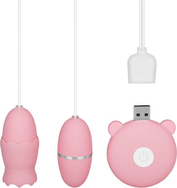 Niedliches Doppel Bullet in Pink und White, 5,9 cm - Bild 1