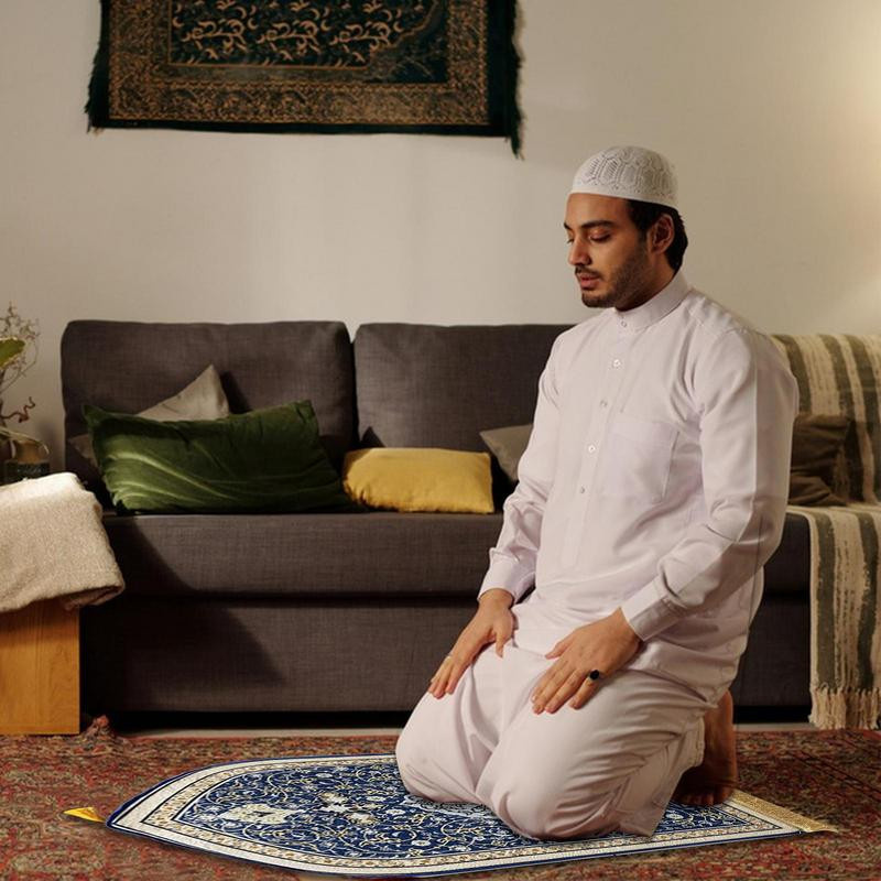 Yiran Furniture Gebetsmatte aus Polyester für Damen und Herren, rutschfest und waschbar, B/T: 110 x 65 cm - Bild 3